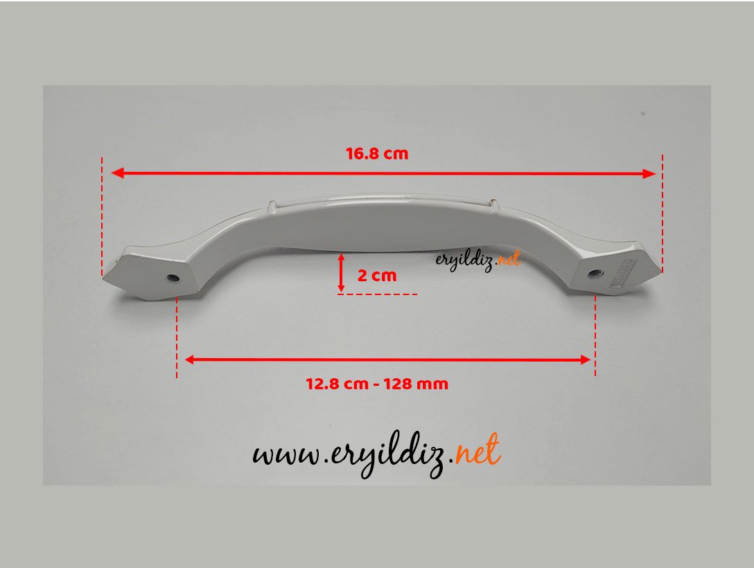 Ventus 2037 Yaldızlı Porselen Mobilya Kulp Beyaz Sarı - 128 mm Eryıldız Hırdavat