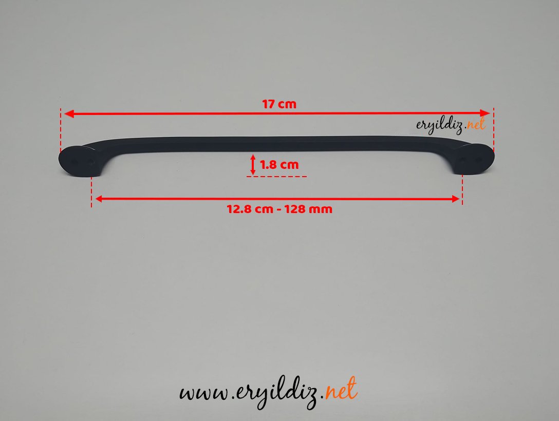 Ventus 3002 Mobilya Kulp Siyah - Krom - 128 mm Eryıldız Hırdavat