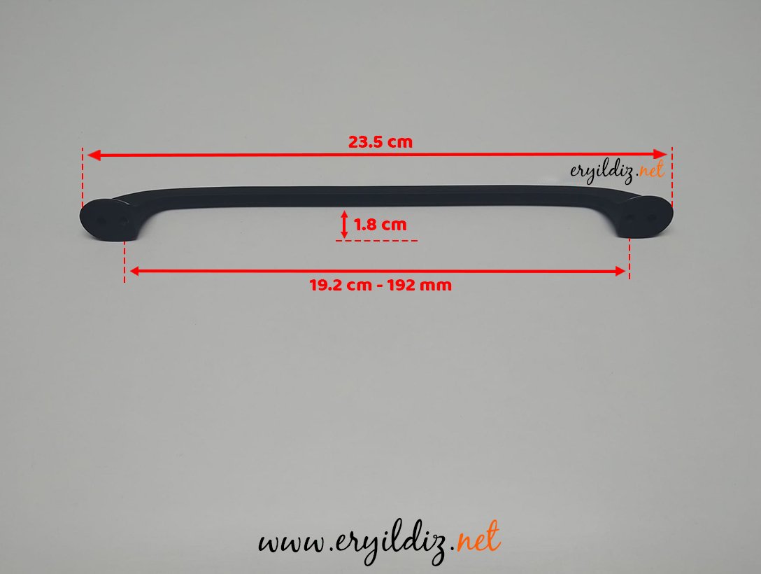 Ventus 3002 Mobilya Kulp Siyah - Krom - 192 mm Eryıldız Hırdavat