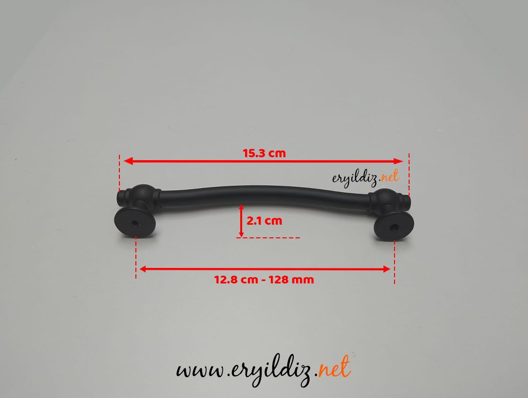 Ventus 3003 Mobilya Kulp Siyah 128 mm Eryıldız Hırdavat