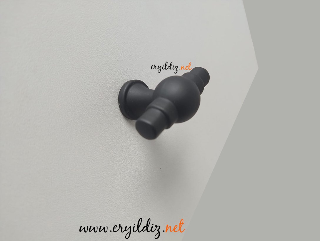 Ventus 3003 Mobilya Kulp Siyah - Düğme Eryıldız Hırdavat