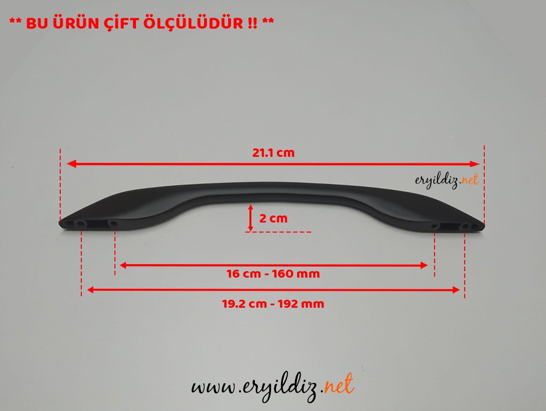 Ventus 3008 Mobilya Kulp Siyah Krom - 160 mm - 192 mm Eryıldız Hırdavat