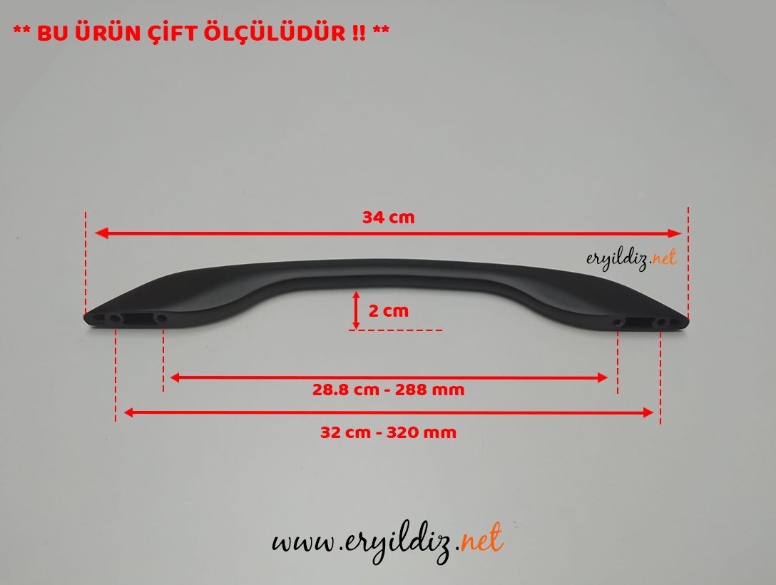 Ventus 3008 Mobilya Kulp Siyah Krom - 288 mm - 320 mm Eryıldız Hırdavat