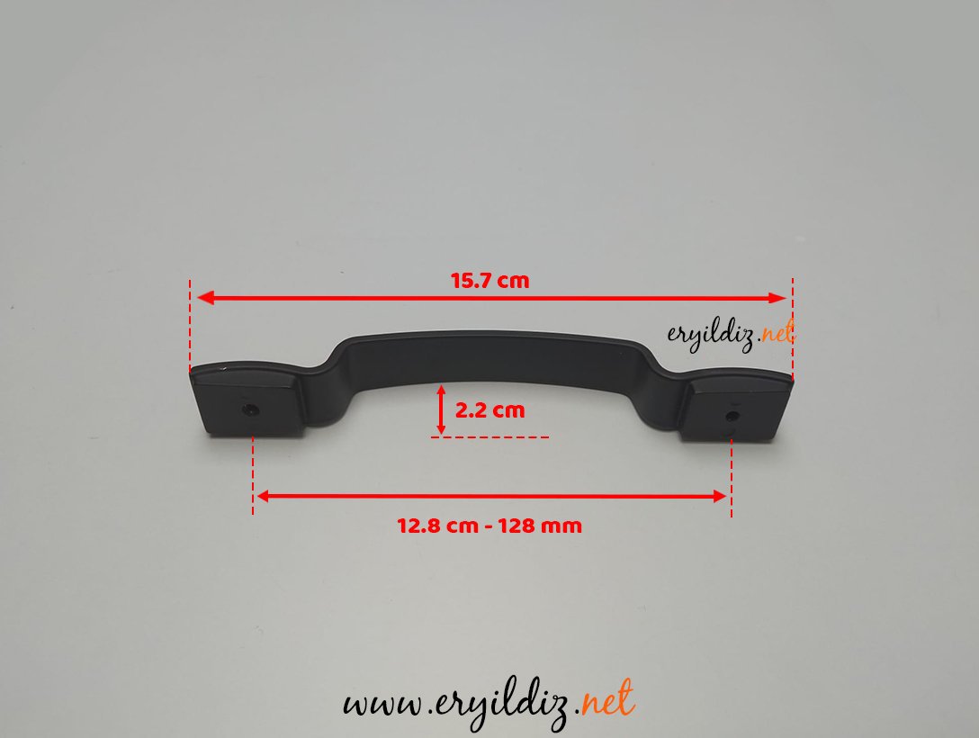 Ventus 3009 Mobilya Kulp Siyah Krom - 128 mm