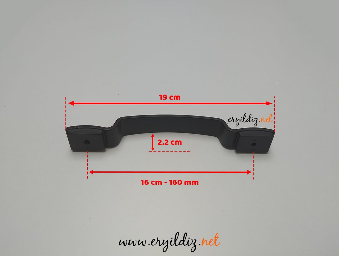 Ventus 3009 Mobilya Kulp Siyah Krom - 160 mm