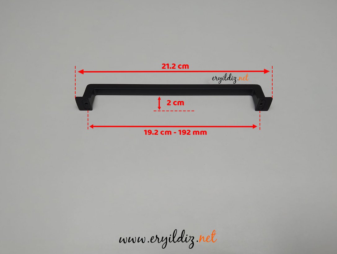 Ventus 6117 Mobilya Kulp Mat Siyah - 192 mm Eryıldız Hırdavat