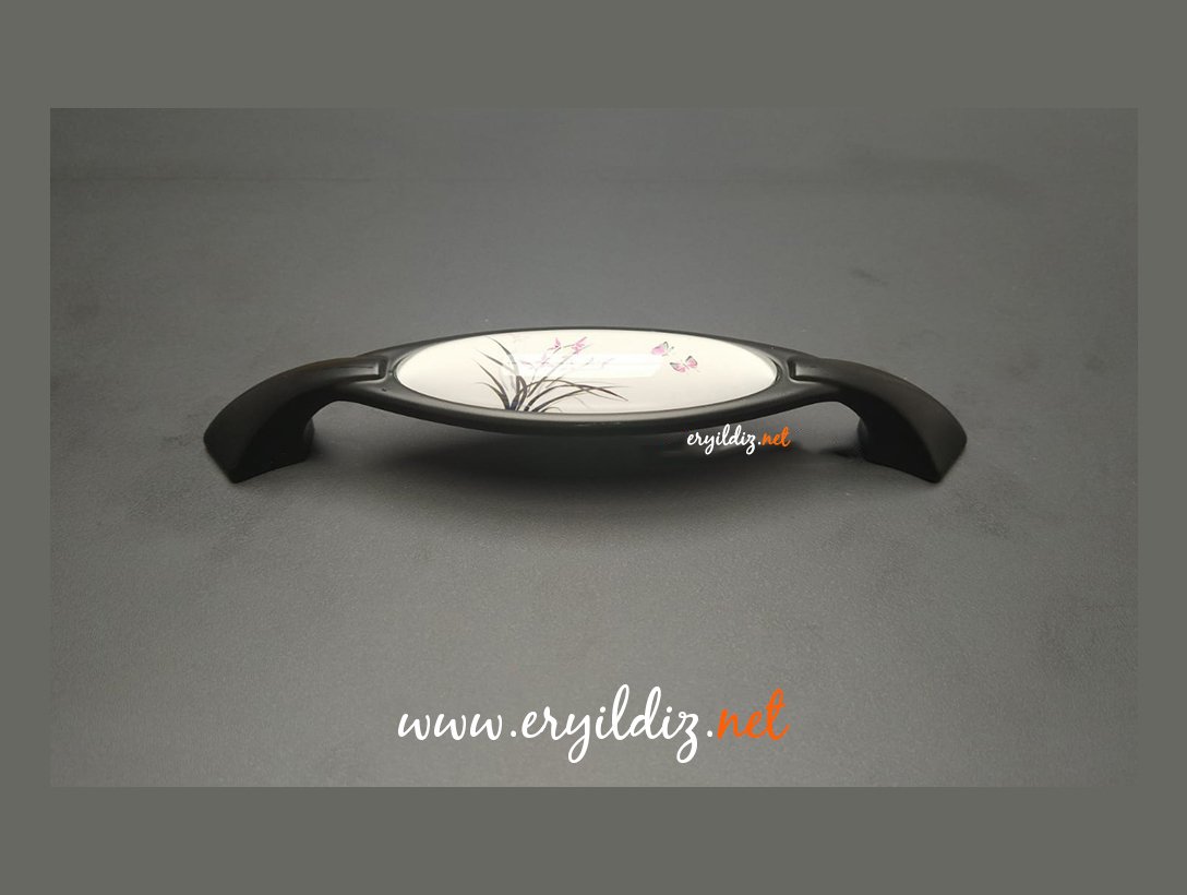 Ventus 2032 Yaldızlı Porselen Mobilya Kulp Mat Siyah Eryıldız Hırdavat