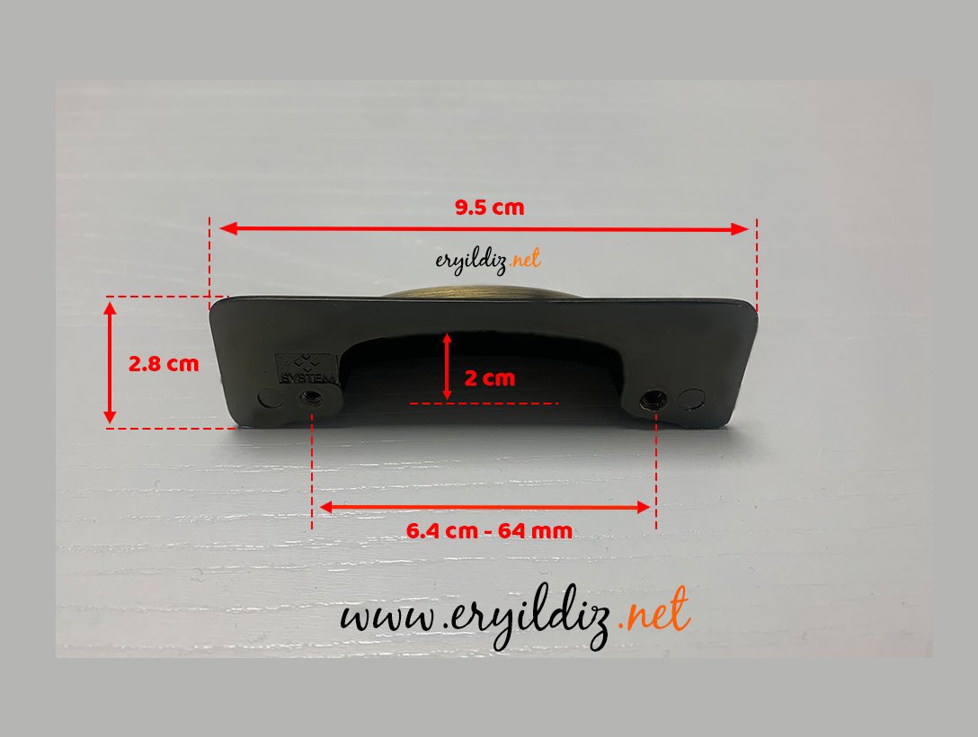 System 4533 Mobilya Kulp Antik Bakır 64 mm Eryıldız Hırdavat