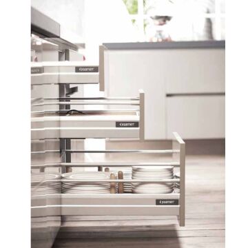 Samet Smart Box Yanaklı Gri Çekmece Rayı Bordürsüz - 40 cm