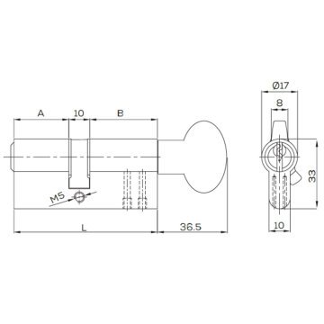 Kale Kilit 164 BME Mandallı Bilyalı Şifreli Çelik Pimli Barel 90 mm - Nikel