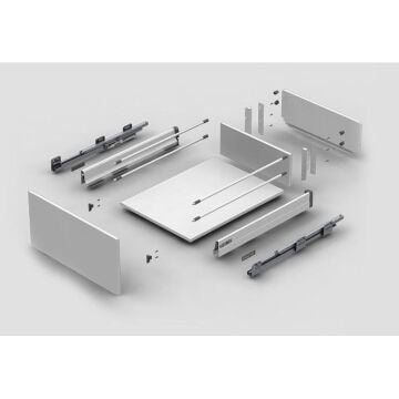 Samet Smart Box Yanaklı Gri Çekmece Rayı Çift Bordür - 40 cm