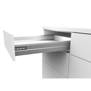 Samet Smart Box Yanaklı Gri Çekmece Rayı Çift Bordür - 50 cm