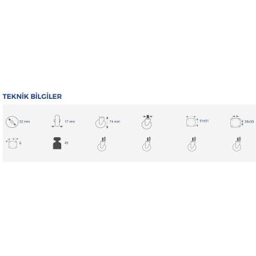 Hts Çift Bilyalı Tablalı Mobilya Tekeri 50 x 20