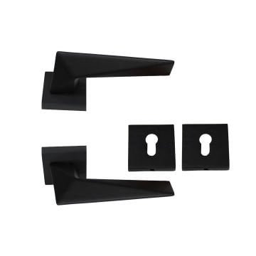 Nobel Yıldız Siyah Kare Rozetli Kapı Kolu