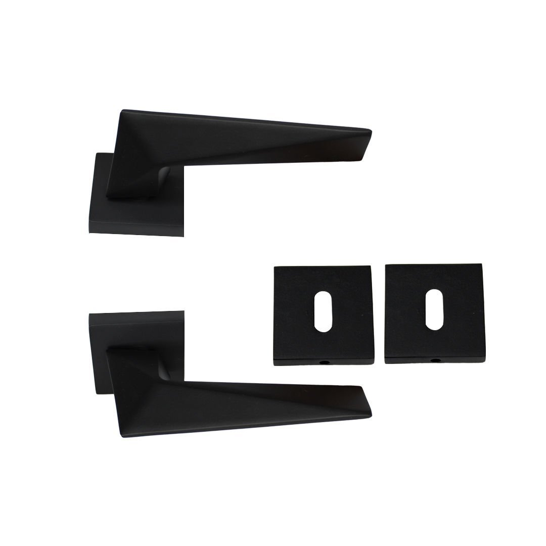 Nobel Yıldız Siyah Kare Rozetli Kapı Kolu