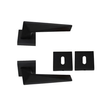 Nobel Yıldız Siyah Kare Rozetli Kapı Kolu