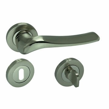 Dooraks Venüs Rozetli Kapı Kolu Nikel Saten Oda Kapısı