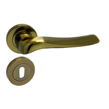 Dooraks Venüs Rozetli Kapı Kolu Antik Sarı Dış Kapısı