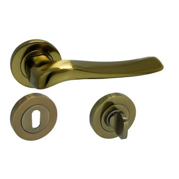 Dooraks Venüs Rozetli Kapı Kolu Antik Sarı Dış Kapısı