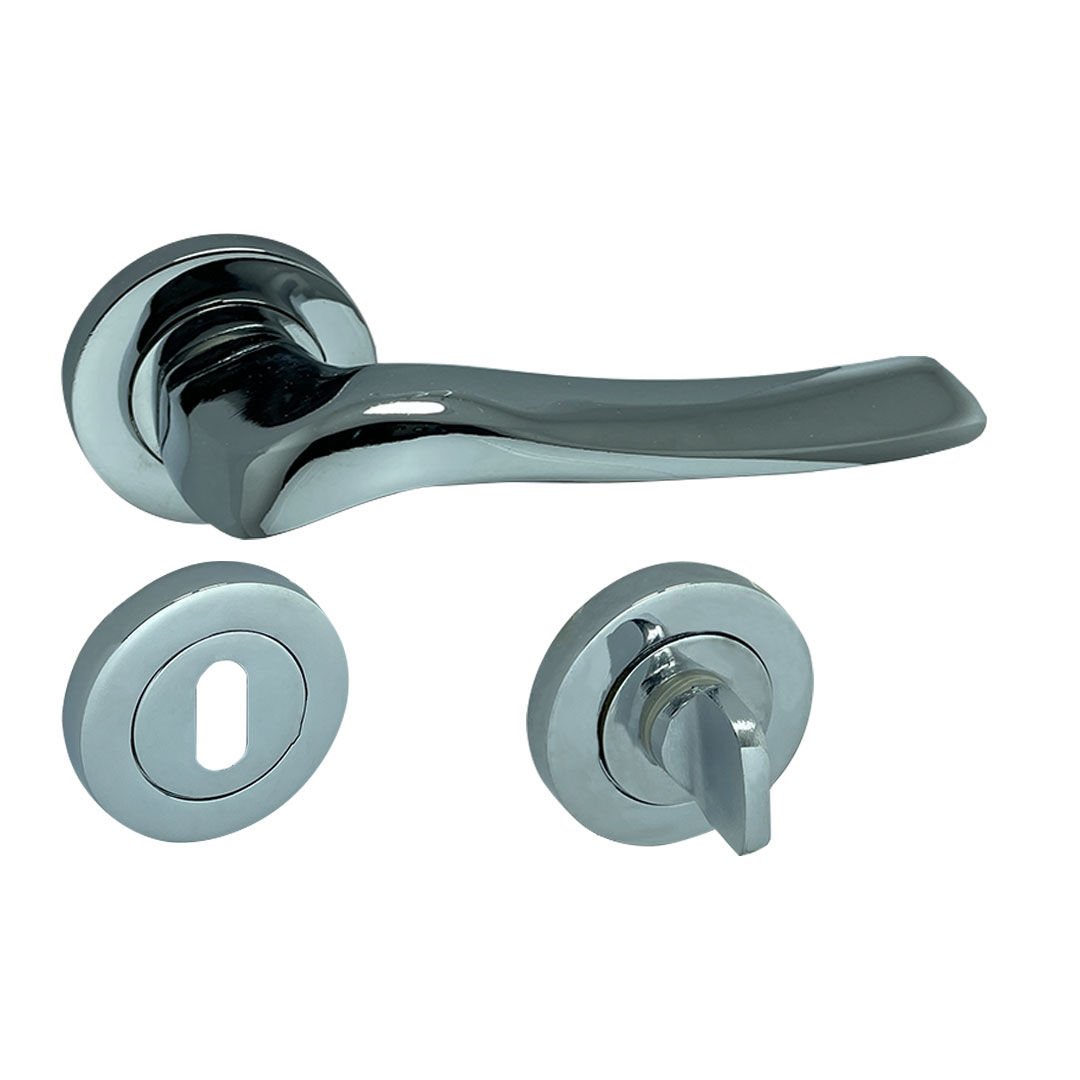 Dooraks Venüs Rozetli Kapı Kolu Krom Dış Kapısı