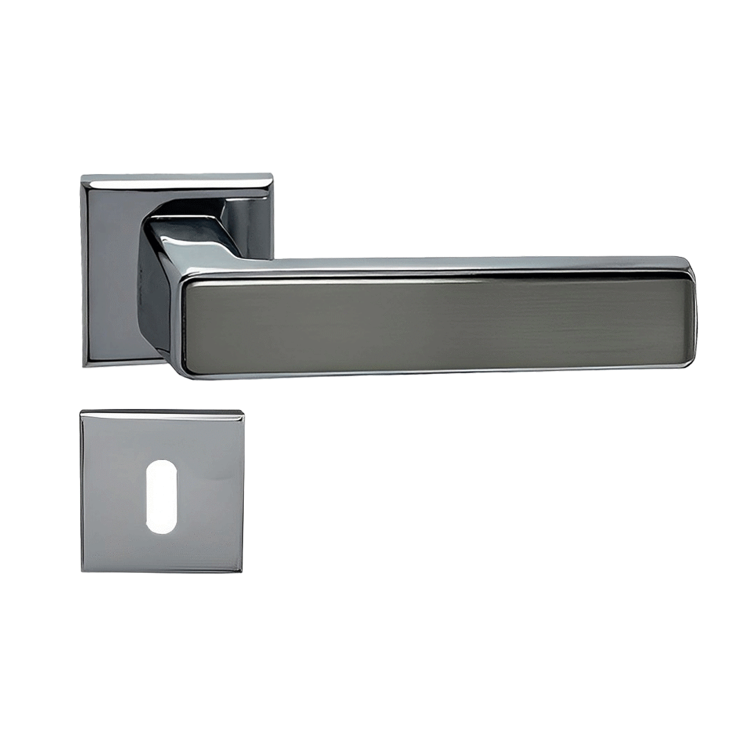 Nobel Amasya Kare Rozetli Kapı Kolu Krom- İnox Oda Kapısı