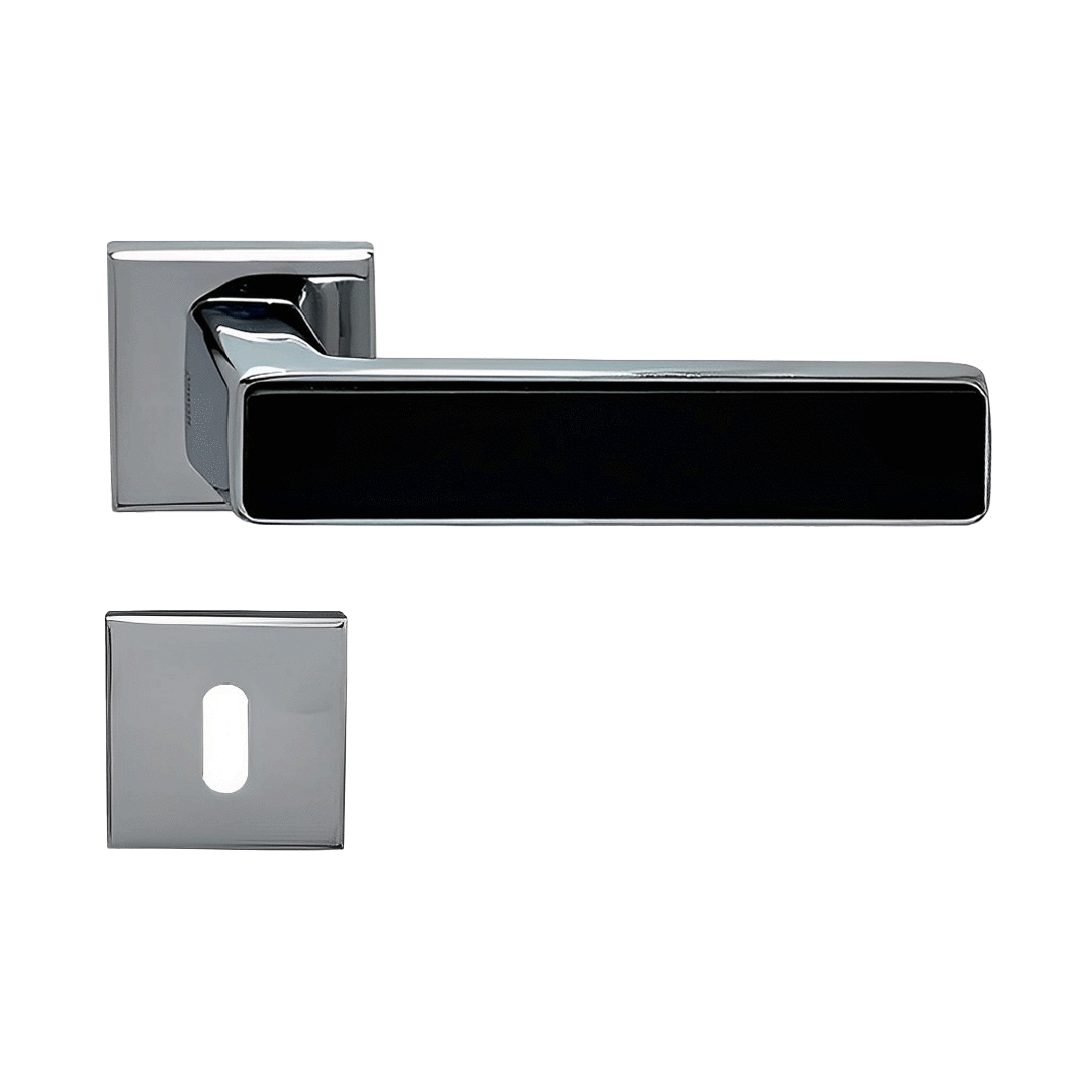 Nobel Amasya Kare Rozetli Kapı Kolu Krom-Matsiyah Oda Kapısı