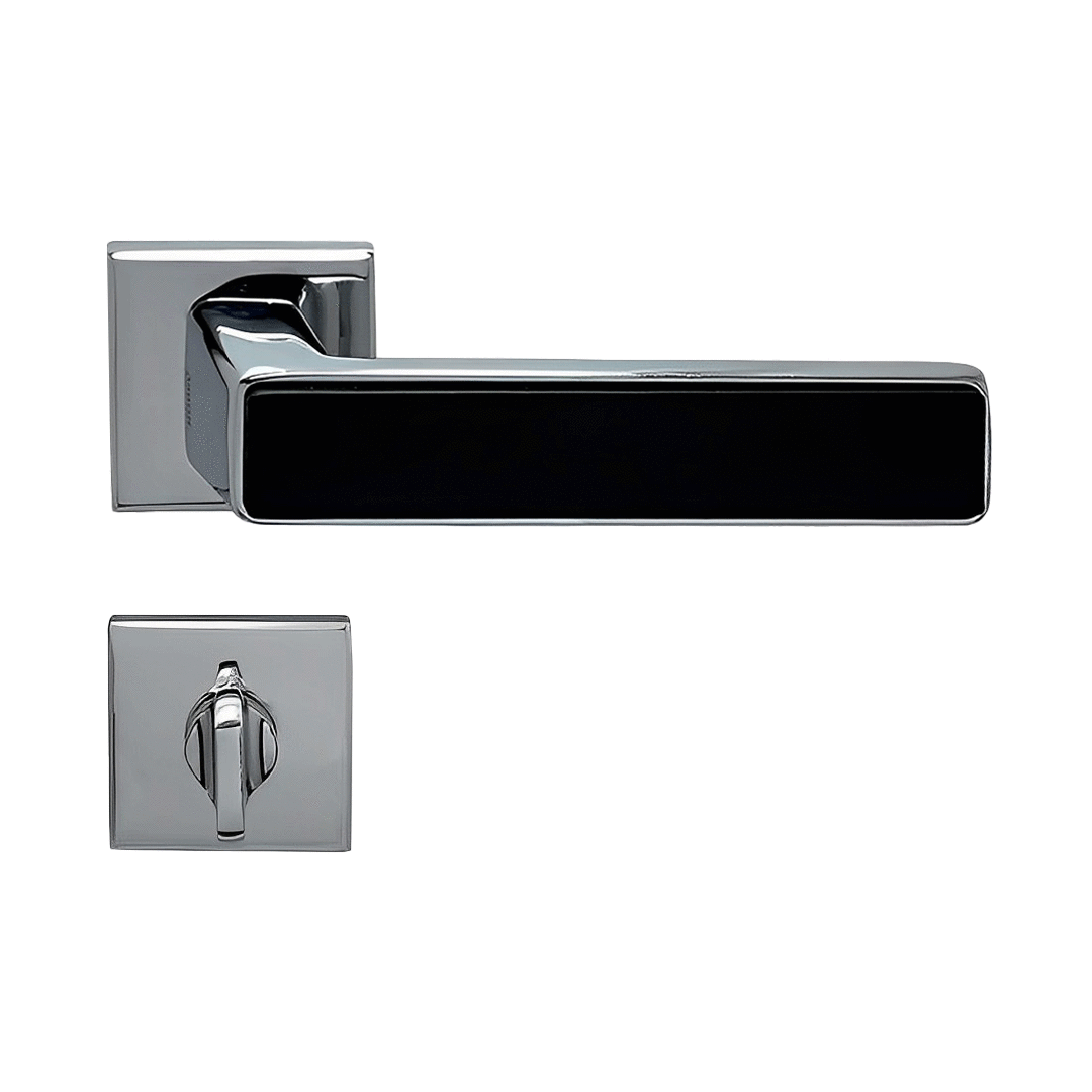 Nobel Amasya Kare Rozetli Kapı Kolu Krom-Matsiyah Wc Kapısı