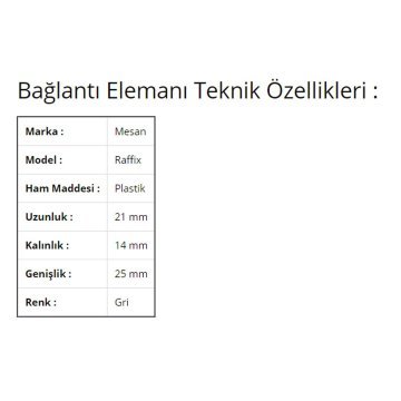 Mesan Kilitli Raffix Mobilya Bağlantı Elemanı Gri - 1 Adet