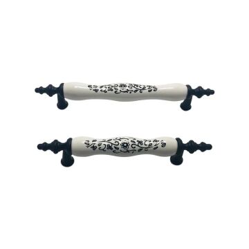 Lider Menekşe Karışık Desen Porselen Mobilya Kulp Krom - 128 mm