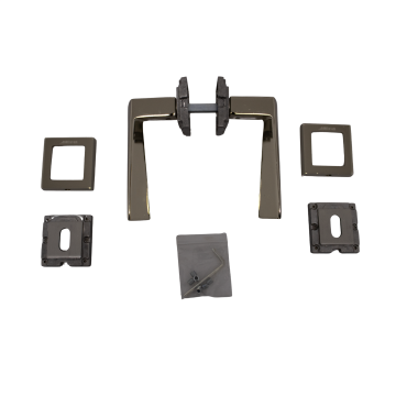 Hira Narin Nikel Saten Kare Rozetli Kapı Kolu