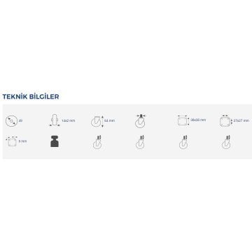 Hts 401 Plastik Büyük Tablalı Mobilya Tekeri