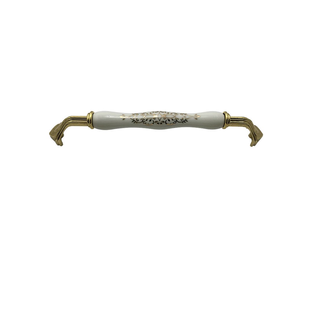Tomurcuk 2132-60 Altın Porselen Mobilya Kulp 192 mm