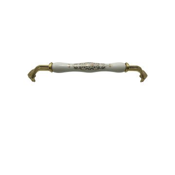 Tomurcuk 2132-60 Altın Porselen Mobilya Kulp 192 mm