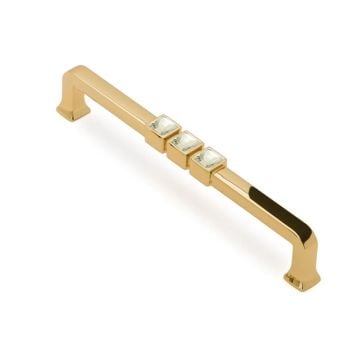 System SY 4195 Altın Sarısı Swarovski Taşlı Mobilya Kulp 160 mm