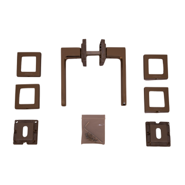 Hira Konak Nikel Saten Kare Rozetli Kapı Kolu