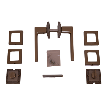 Hira Konak Nikel Saten Kare Rozetli Kapı Kolu