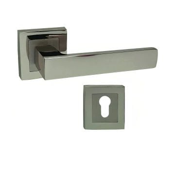 Hira Konak Nikel Saten Kare Rozetli Kapı Kolu