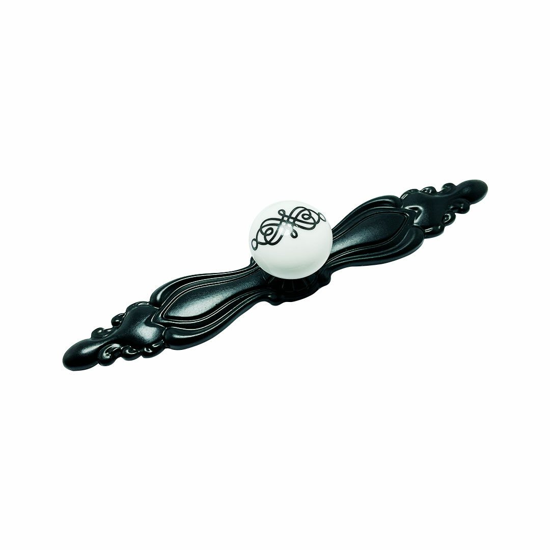 Tomurcuk 1795-85-128-471 Siyah Porselen Mobilya Kulp 128 mm