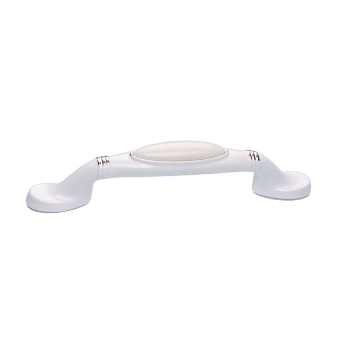 Ventus 2038 Yaldızlı Porselen Mobilya Kulp Beyaz Sarı - 96 mm