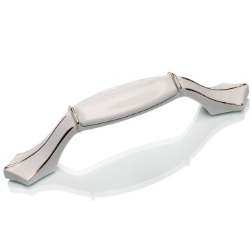 Ventus 2037 Yaldızlı Porselen Mobilya Kulp Beyaz Sarı - 96 mm
