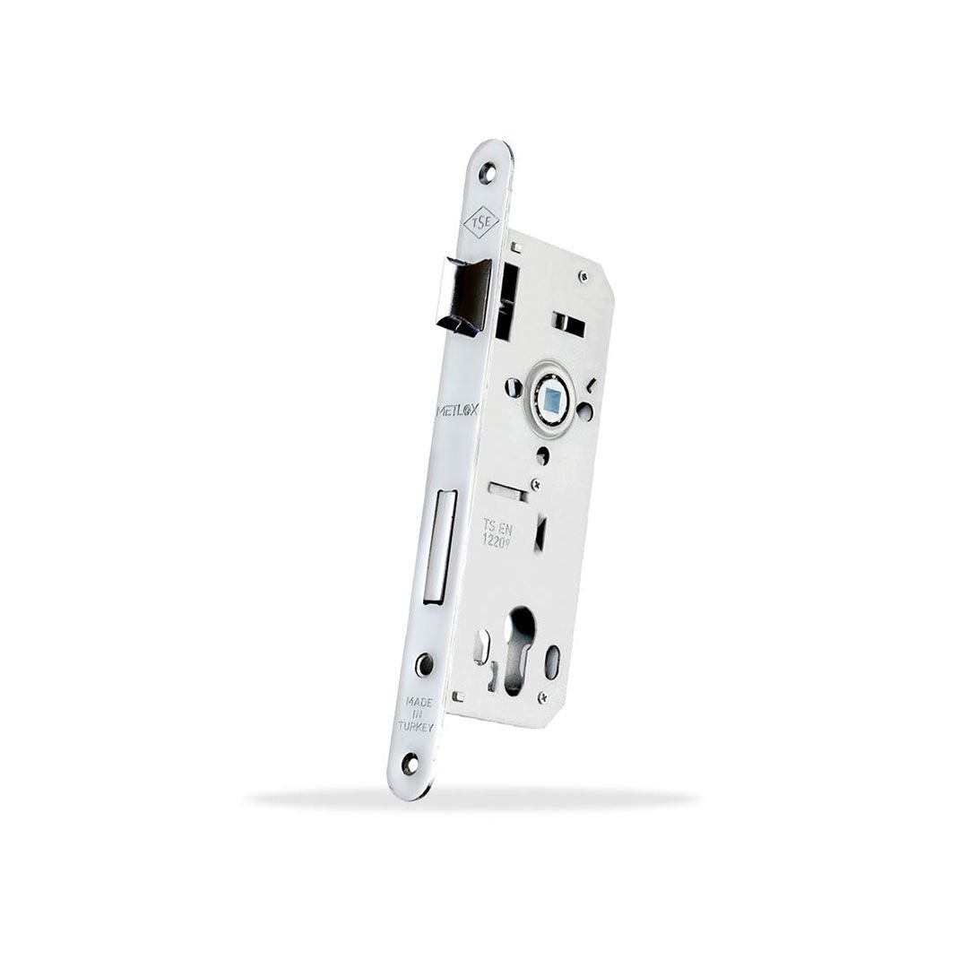 Metlox 40x23 mm Oval Krom Kilit Sistemleri Silindirli Yale Dış Kapı Kilidi