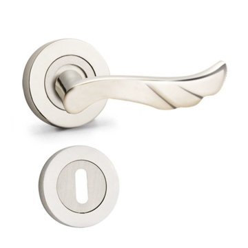 Hira Başak Nikel Saten Rozetli Kapı Kolu Oda Kapısı