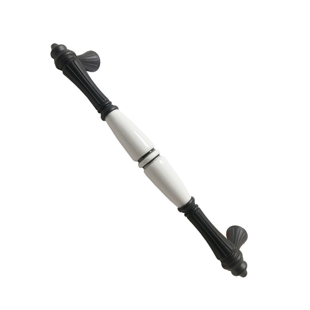 Tomurcuk 2115-85 Yivli Siyah Porselen Mobilya Kulp 160 mm