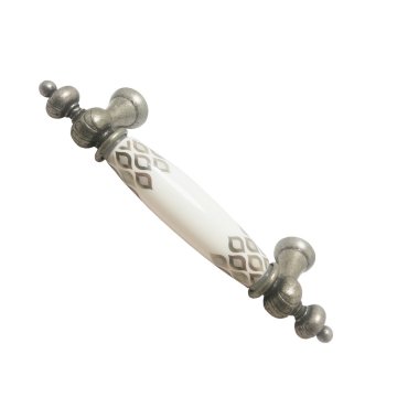 Tomurcuk 1980-80 Gümüş Eskitme Porselen Mobilya Kulp 96 mm