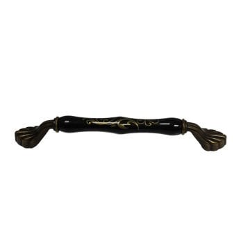 Tomurcuk 2140-40 Siyah Antik Sarı Porselen Mobilya Kulp