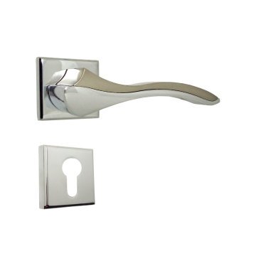 Nobel Bilecik Krom İnox Kare Rozetli Kapı Kolu Dış Kapısı