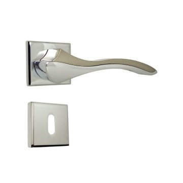 Nobel Bilecik Krom İnox Kare Rozetli Kapı Kolu Oda Kapısı