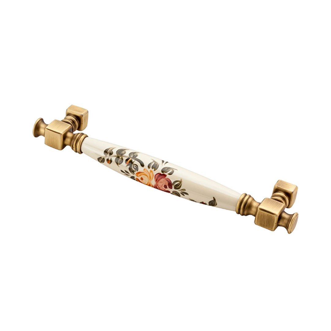 Doğanlar Z-310 Mobilya Porselen Kulp Olifka Krem - Desenli - 128 mm