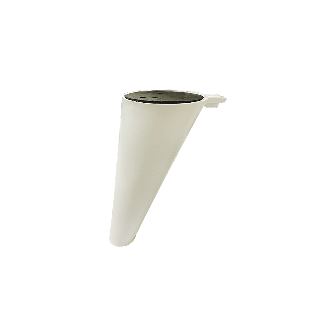 Açılı Konik 14 Cm Plastik Mobilya Ayak Beyaz