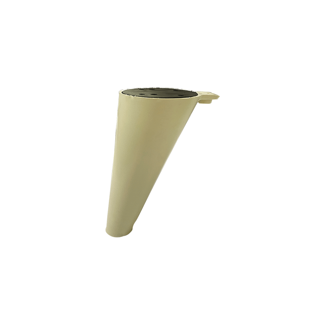 Açılı Konik 14 Cm Plastik Mobilya Ayak Krem